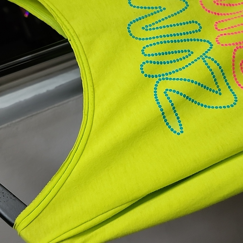 Zumba Neon Yellow Graphic Sweatshirt Size Large - Picture 4 of 7